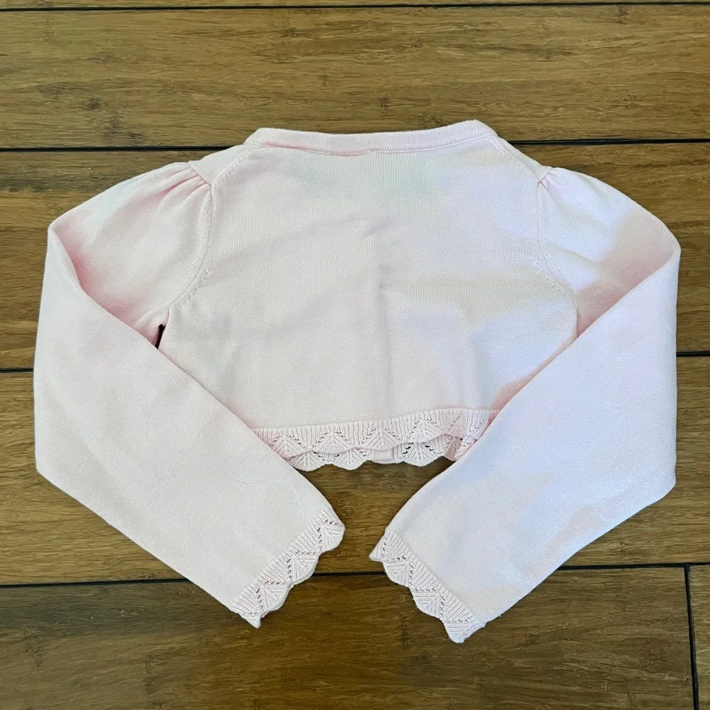 Pink Janie and Jack cropped cardigan size 4 - Picture 2 of 2